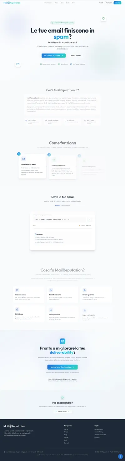 Pagina completa del prodotto MailReputation
